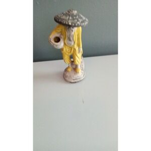 Asian Man Figurine Statue Farmer with Basket‎ & Hat Vintage Decor